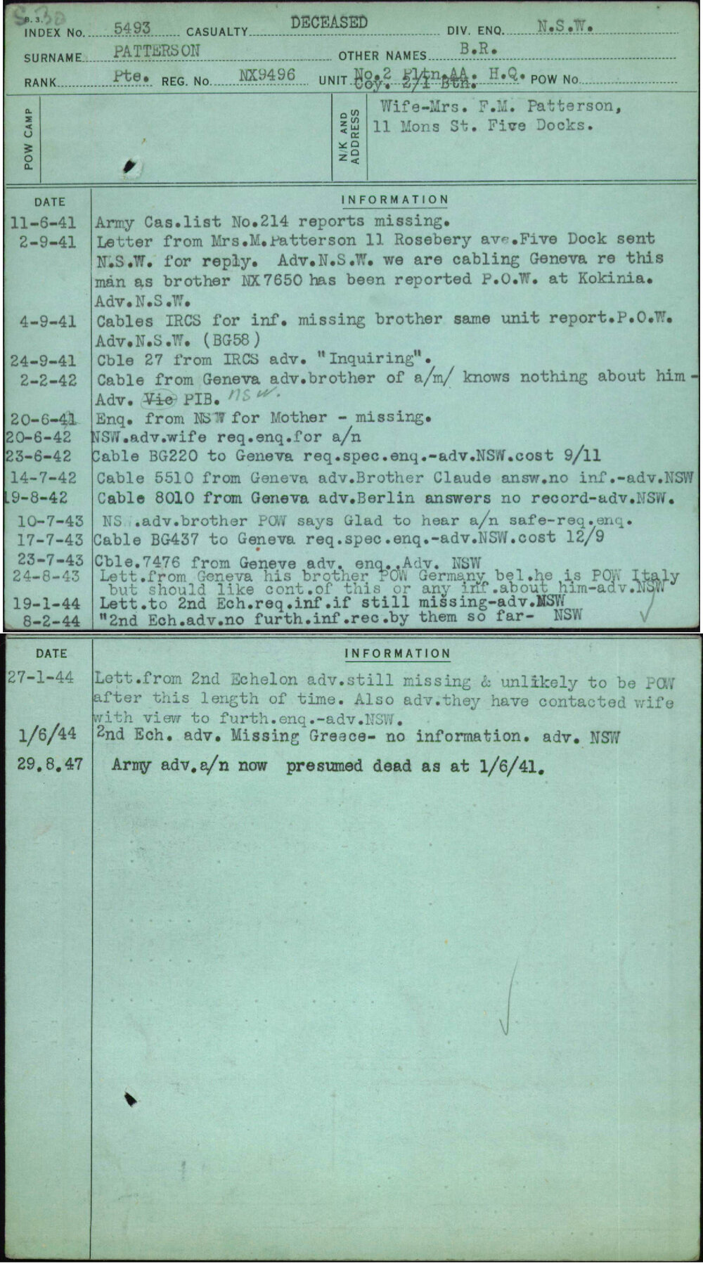 Patterson, B R, NX9496