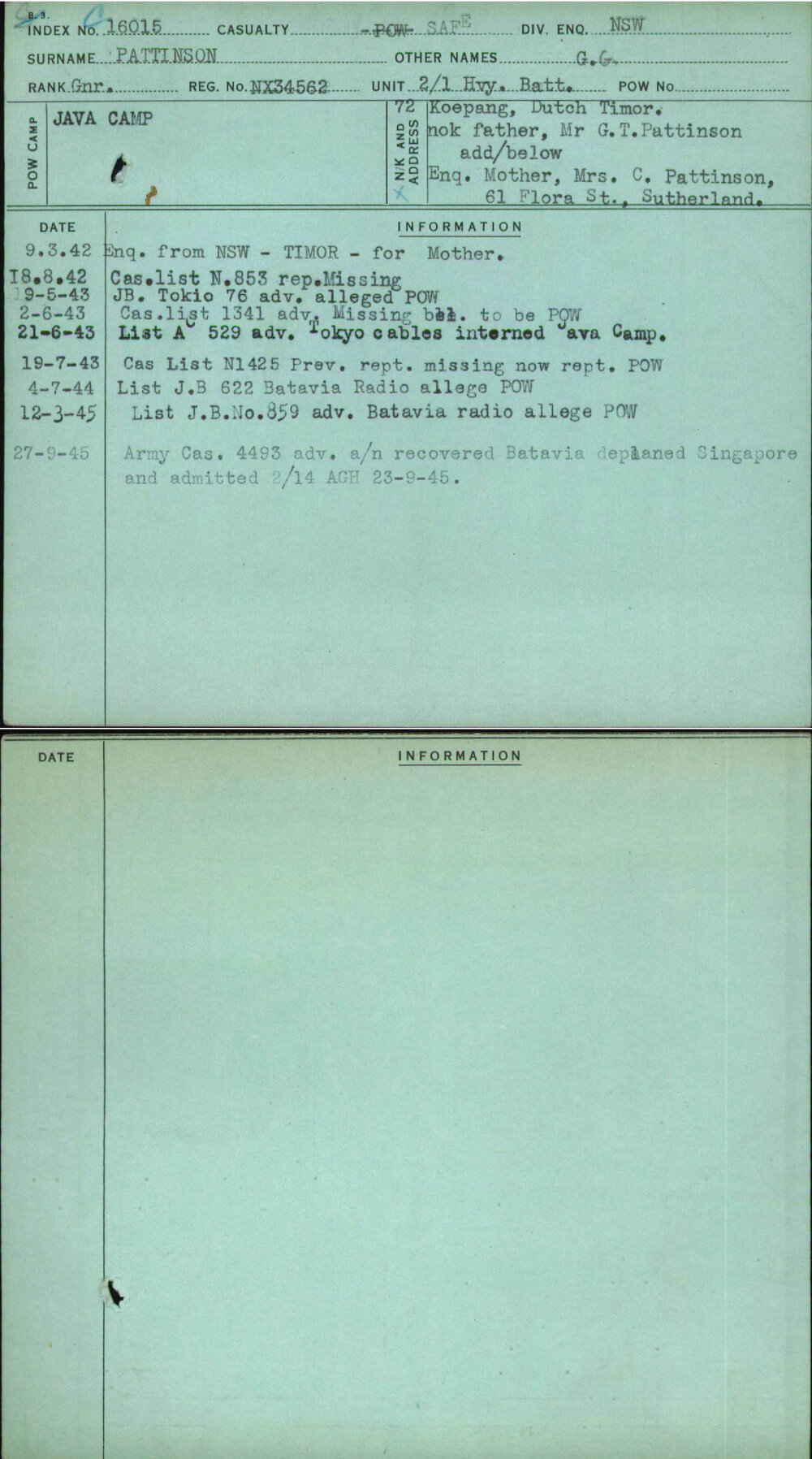 Pattinson, G G, NX34562