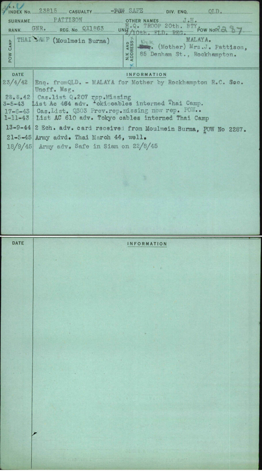 Pattison, J H, QX1863