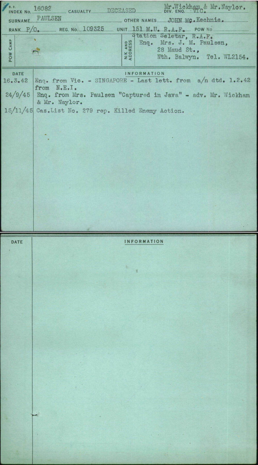 Paulsen, John Mc Kechnie, 109325