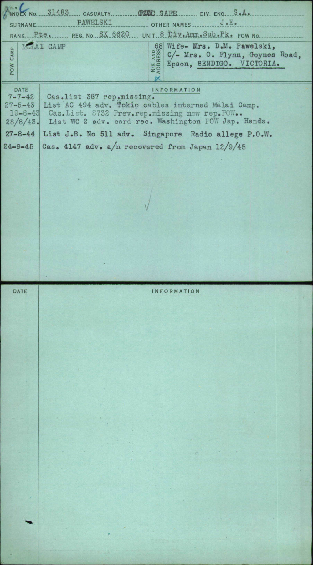 Pawelski, J E, SX6620