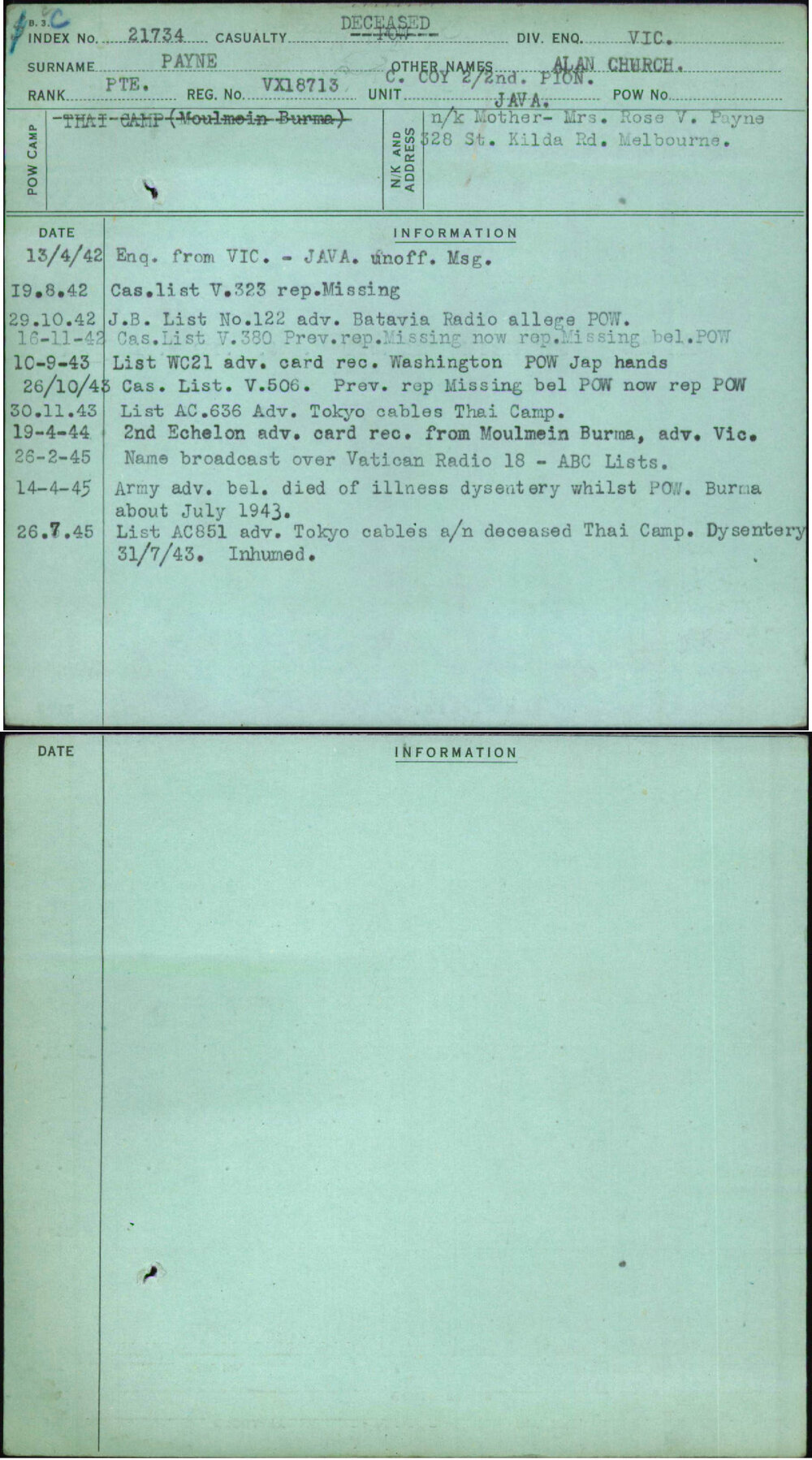 Payne, Alan Church, VX18713