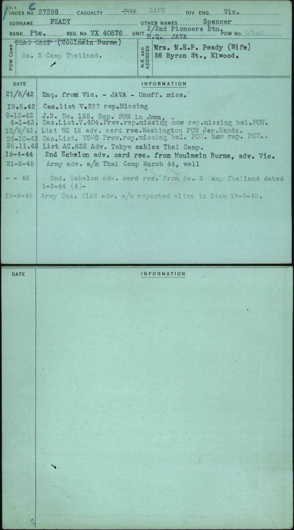 Peady, Spencer, VX40876