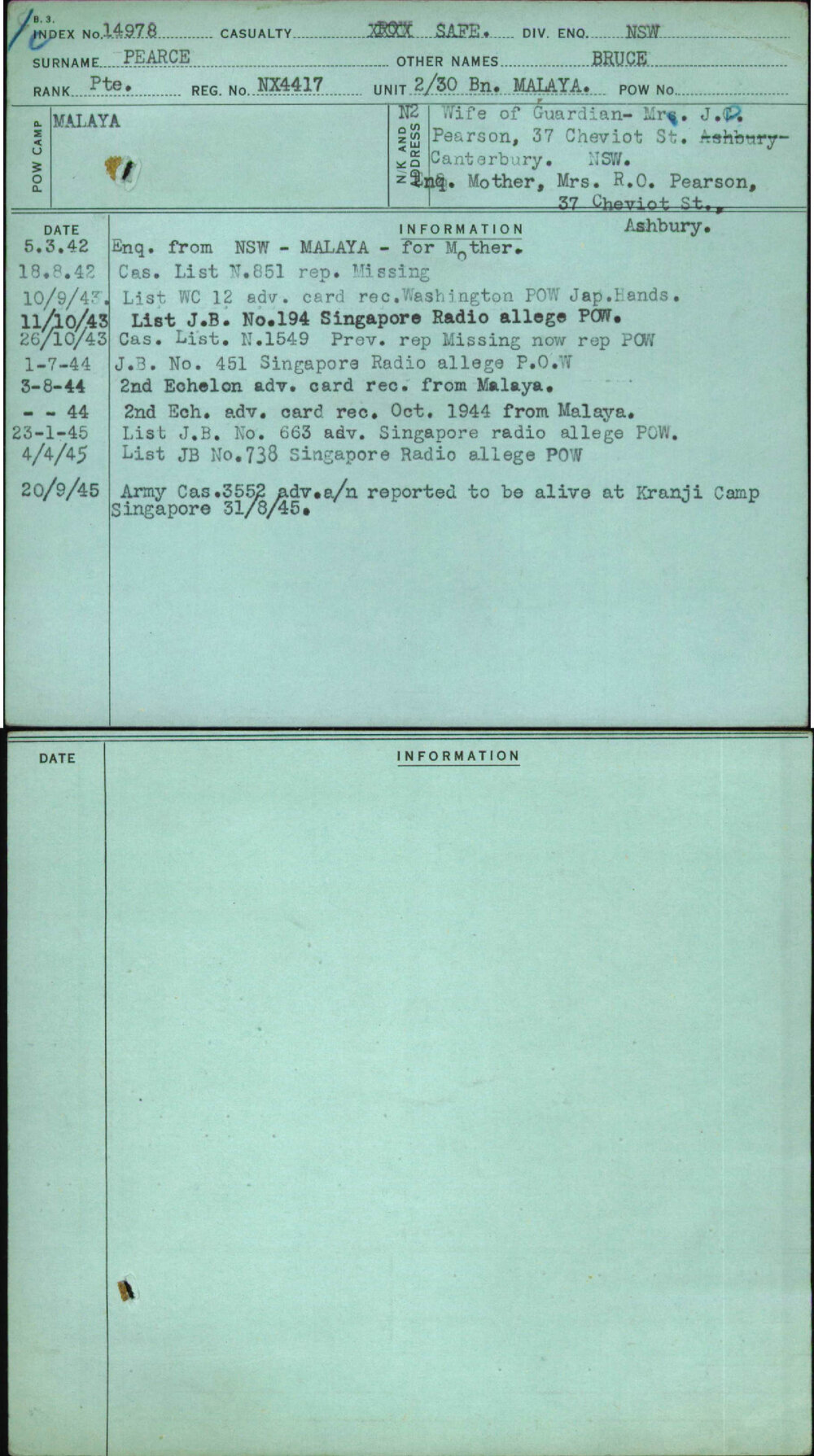 Pearce, Bruce, NX4417