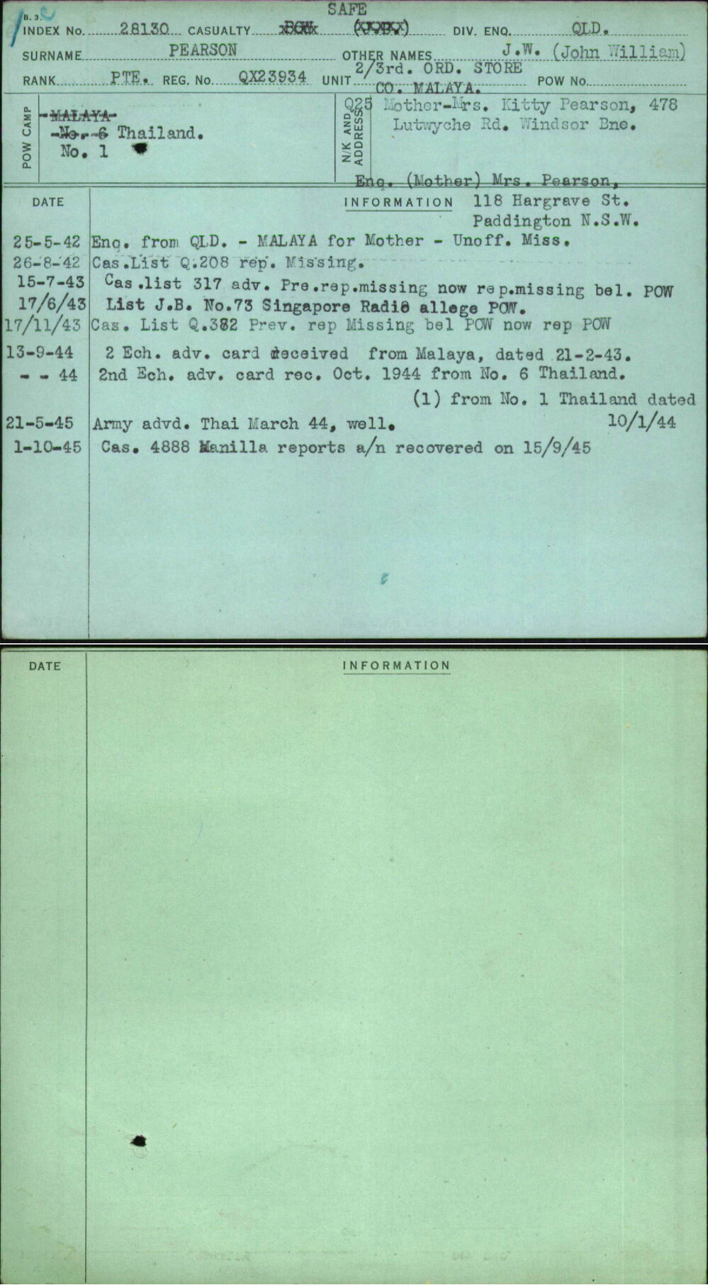 Pearson, J W (John William), QX23934