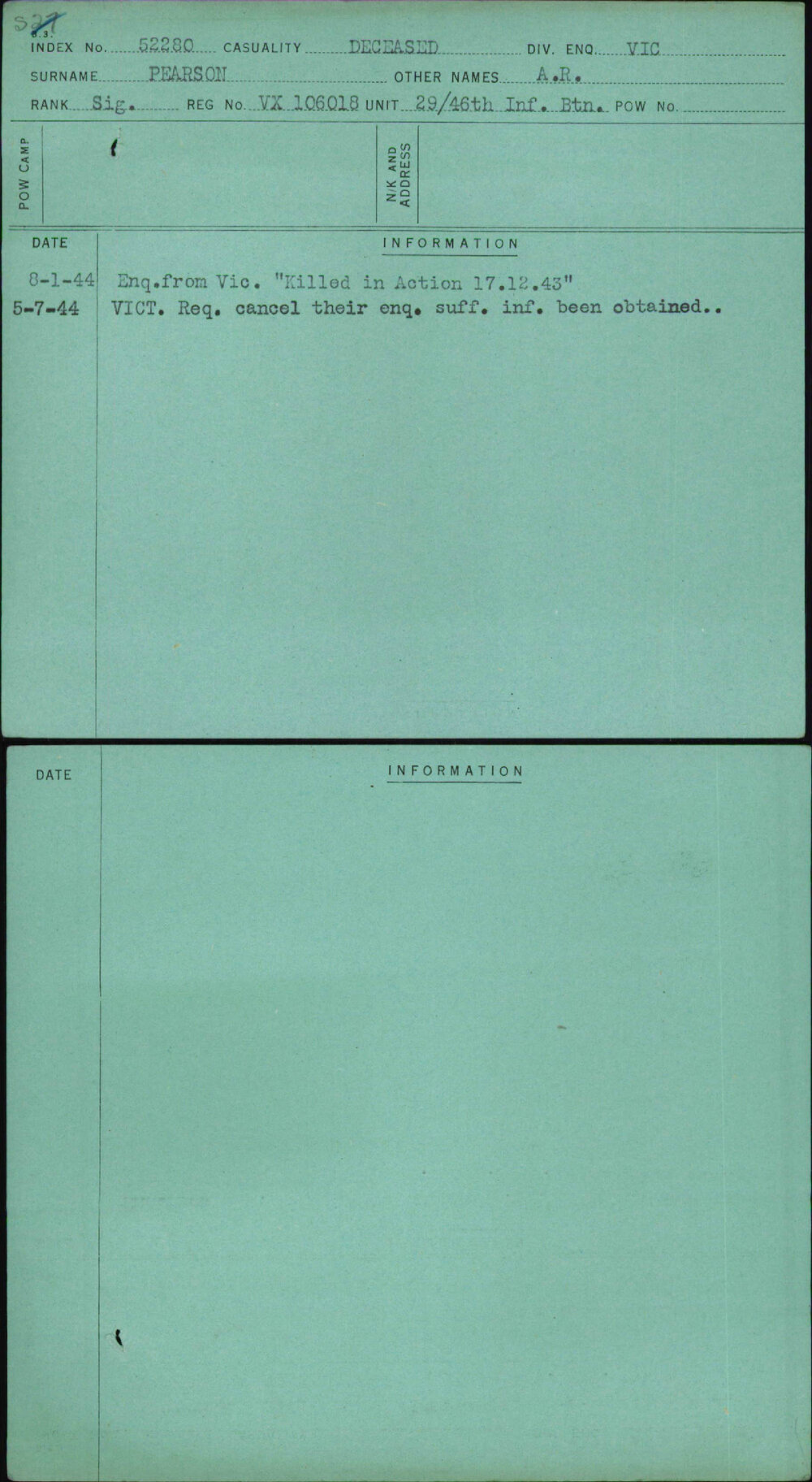 Pearson, A R, VX106018