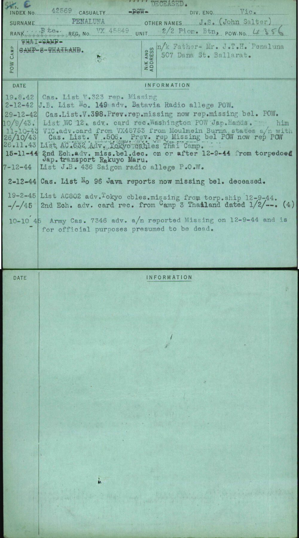 Penaluna, J S (John Salter), VX45849
