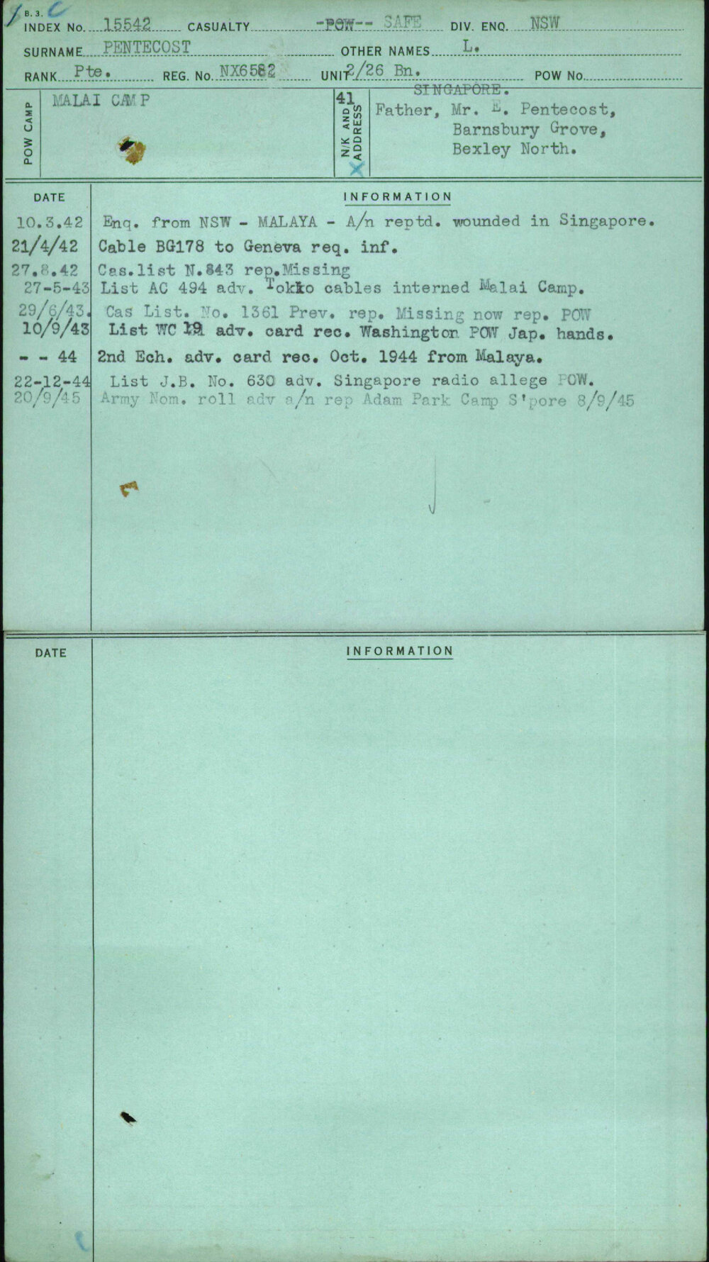 Pentecost, L, NX6582