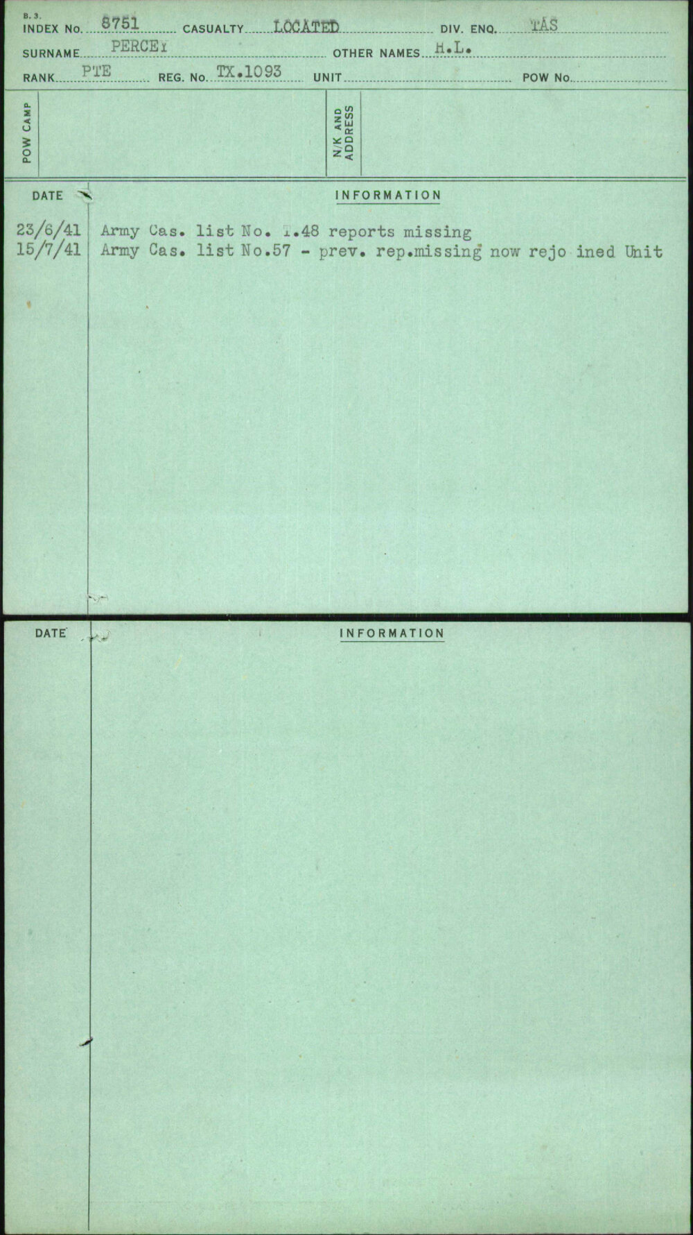 Percey, H L, TX1093
