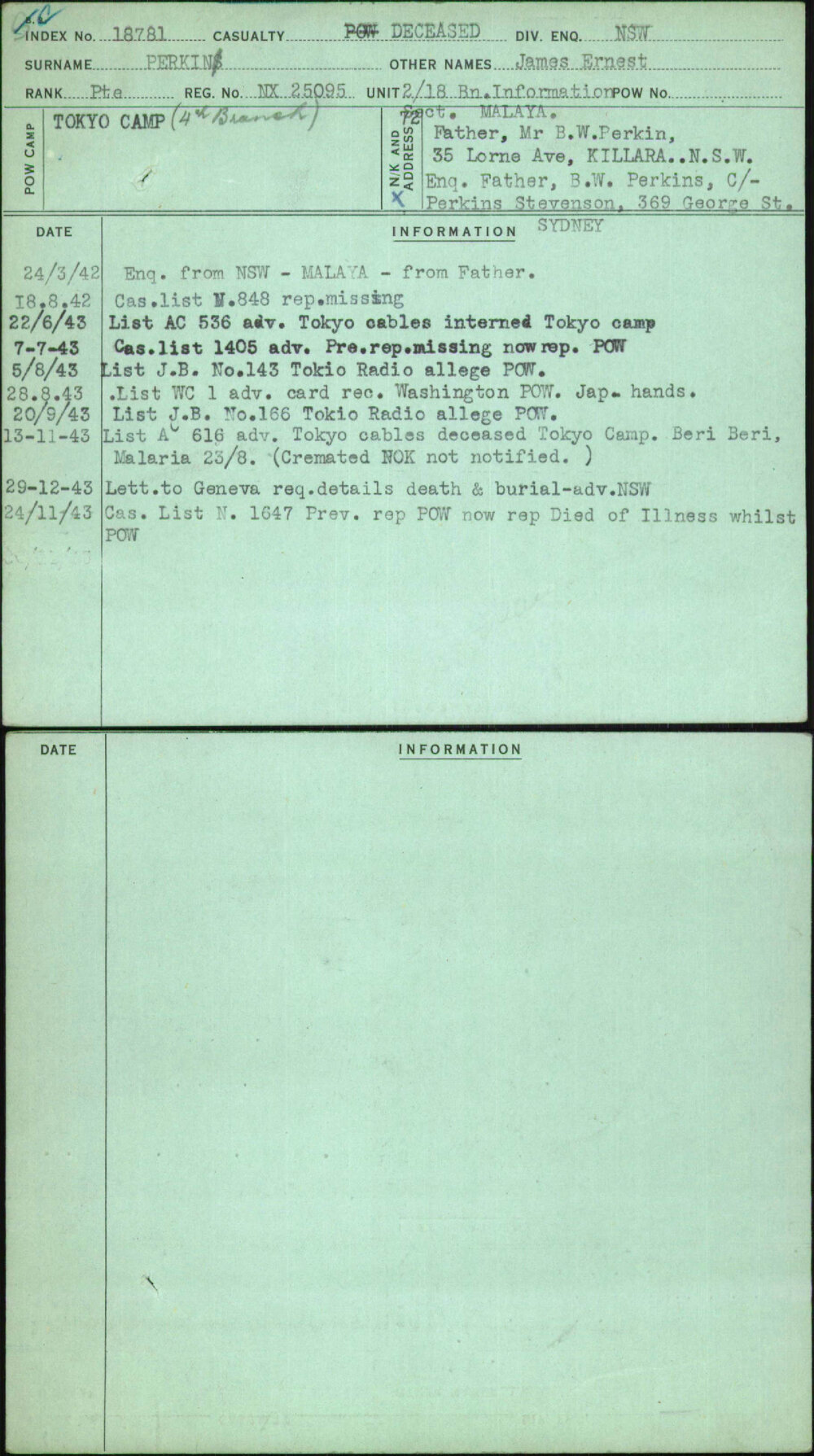 Perkins, James Ernest, NX25095
