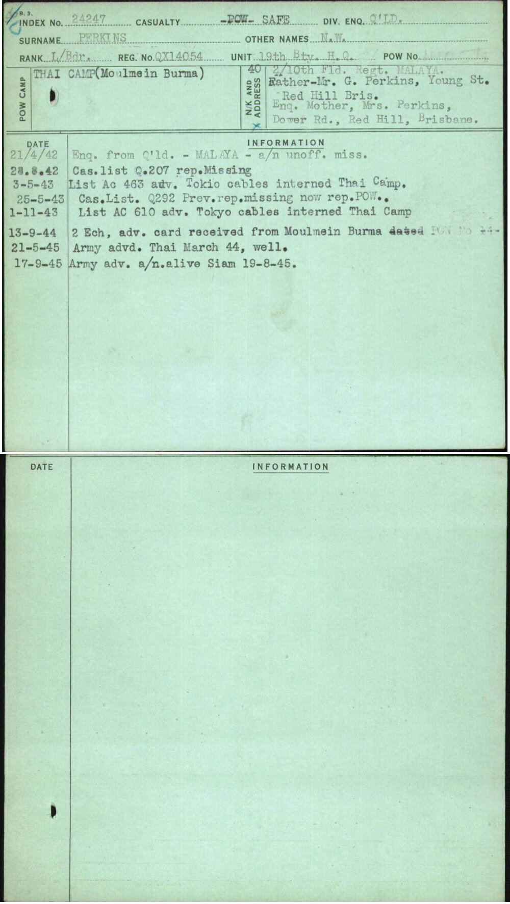 Perkins, N W, QX14054