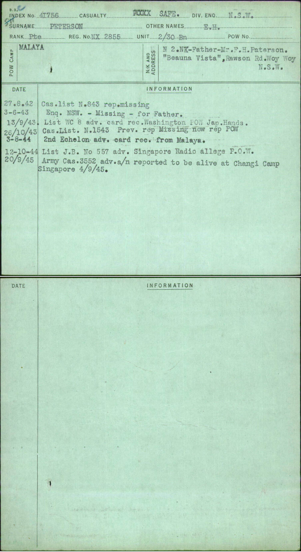 Peterson, E H, NX2855