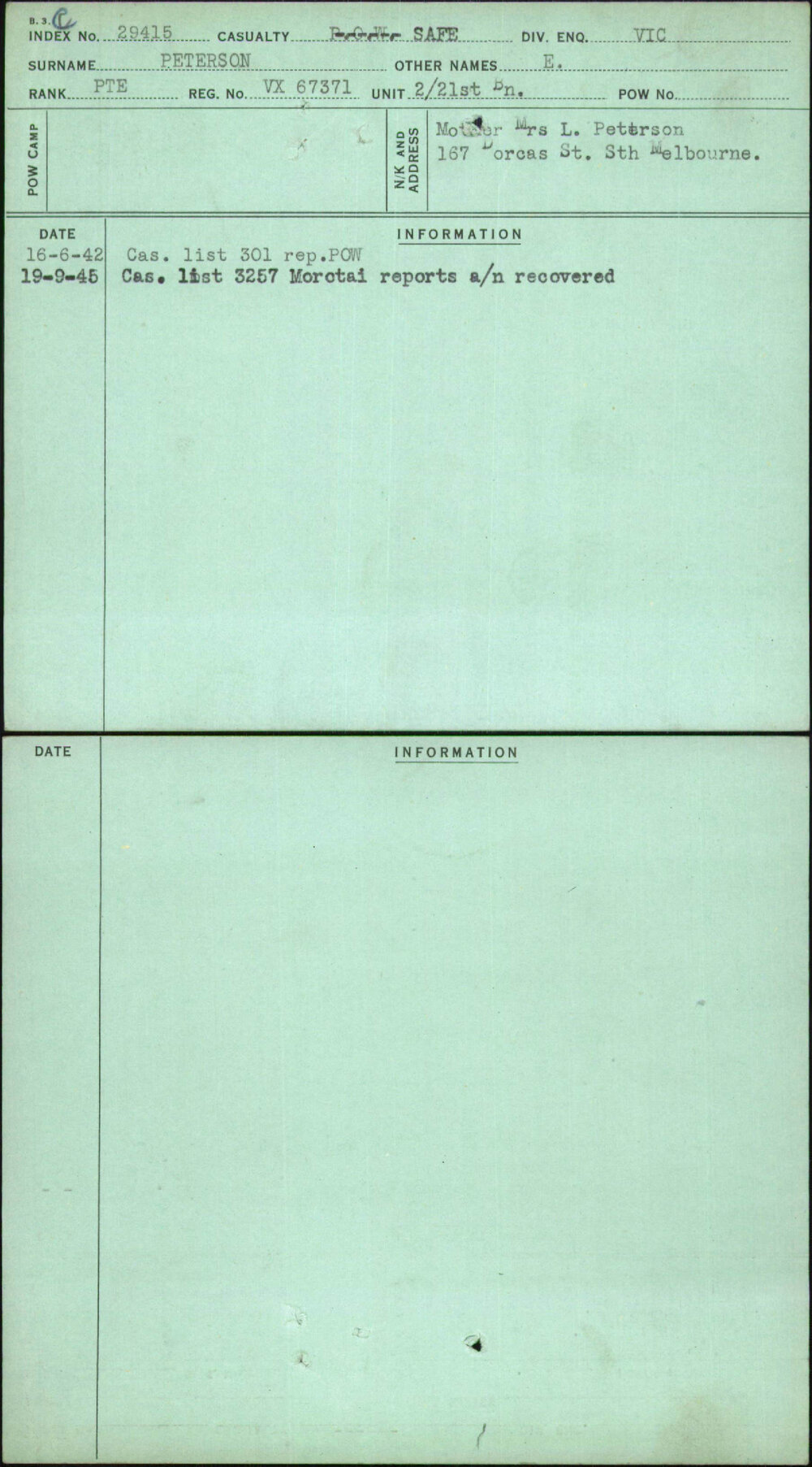 Peterson, E, VX67371