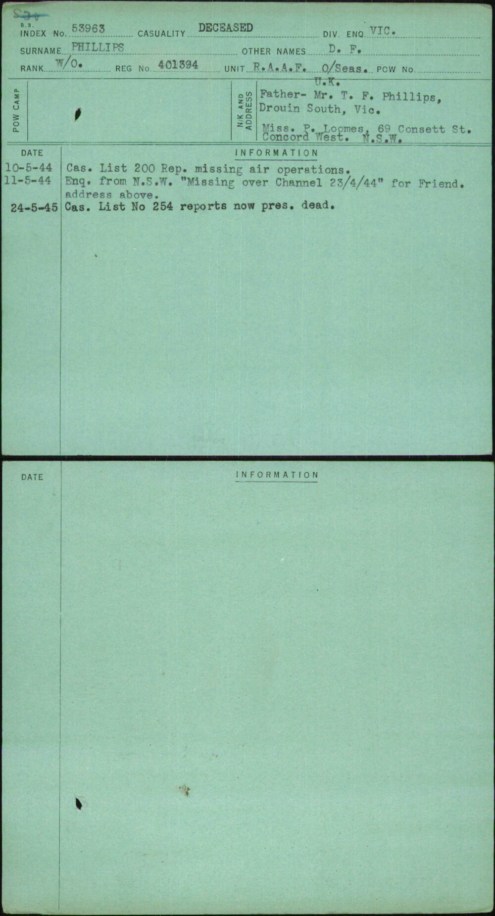 Phillips, D F, 401394