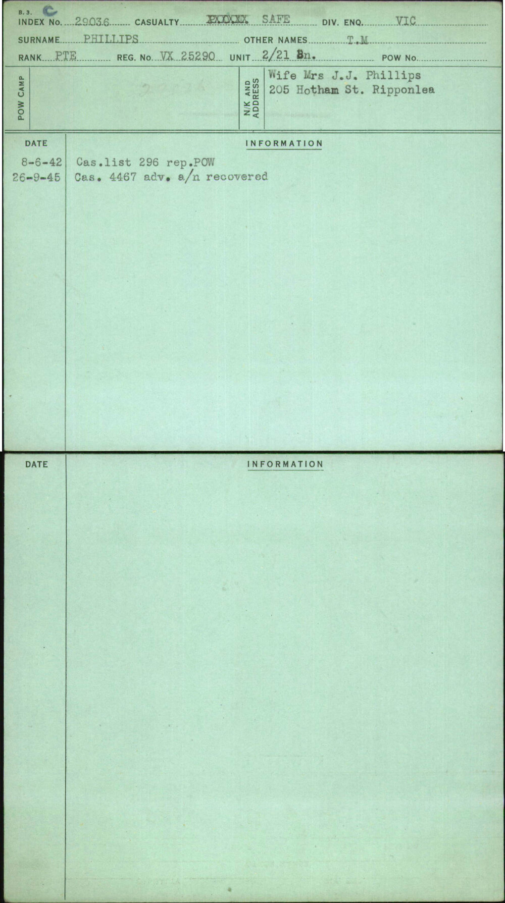 Phillips, T M, VX25290