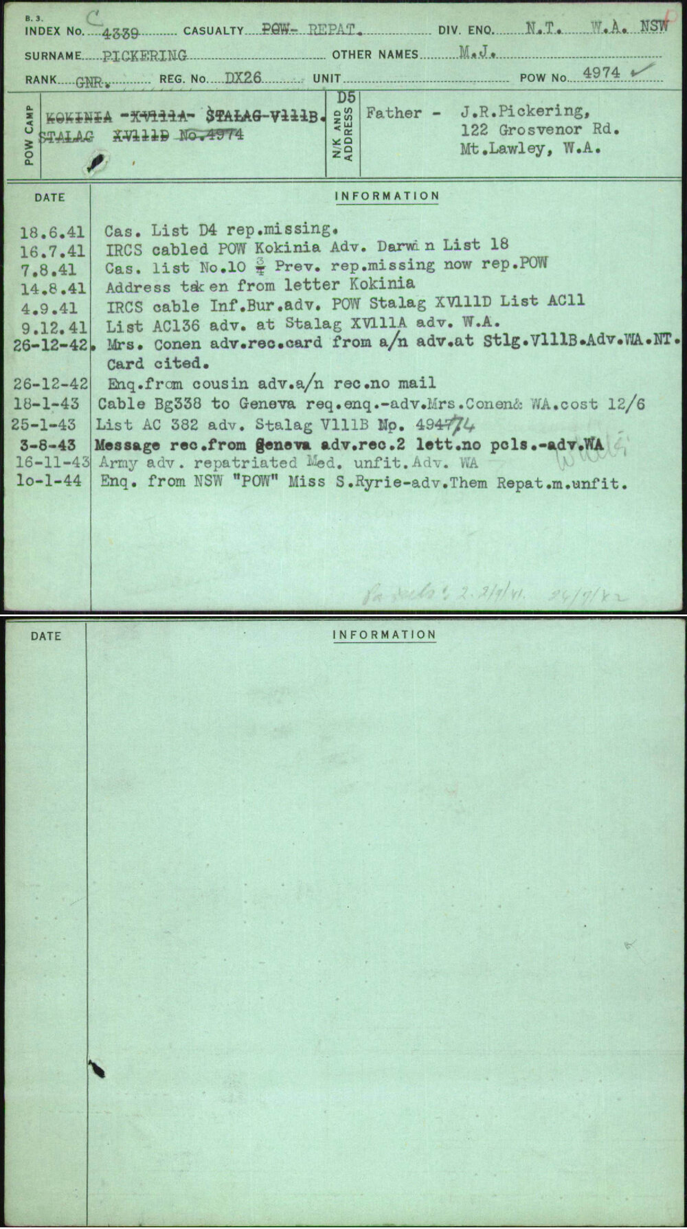 Pickering, M J, Dx26