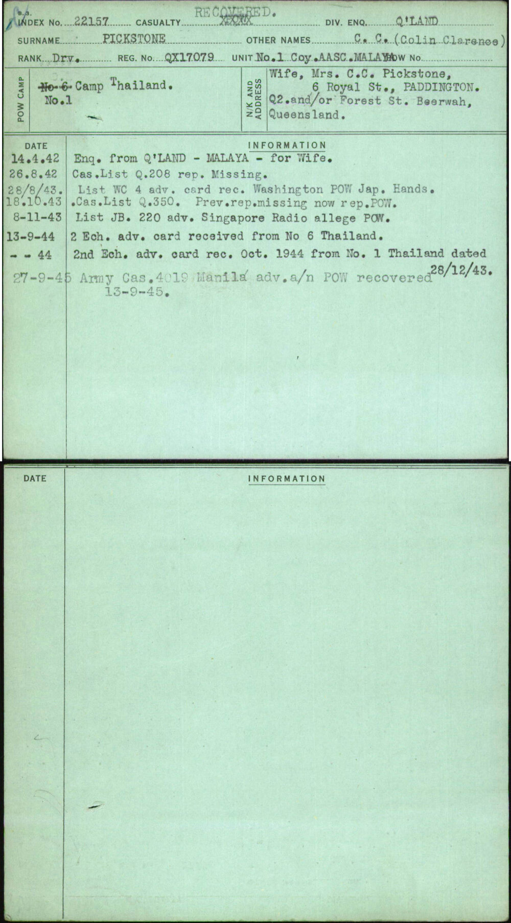 Pickstone, C C (Colin Clarence), QX17079