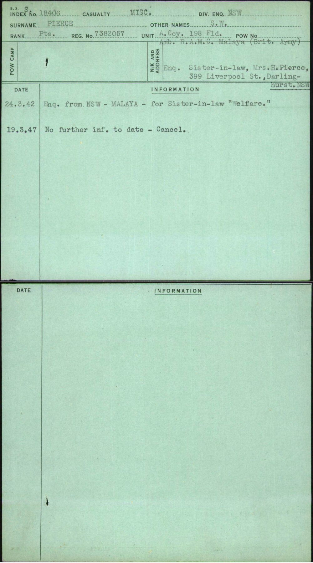 Pierce, S W, 7382057