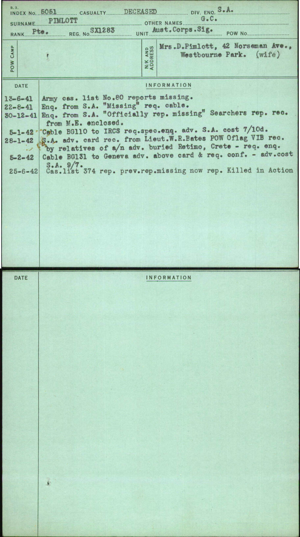 Pimlott, G C, SX1283