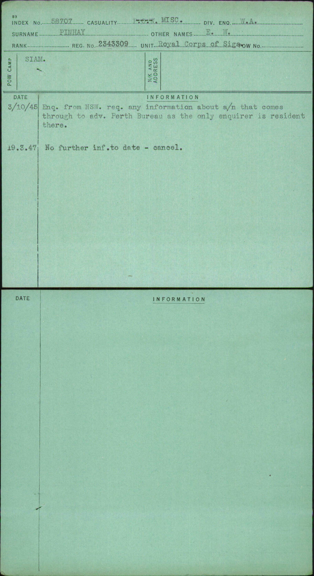 Pinhay, E W, 2343309