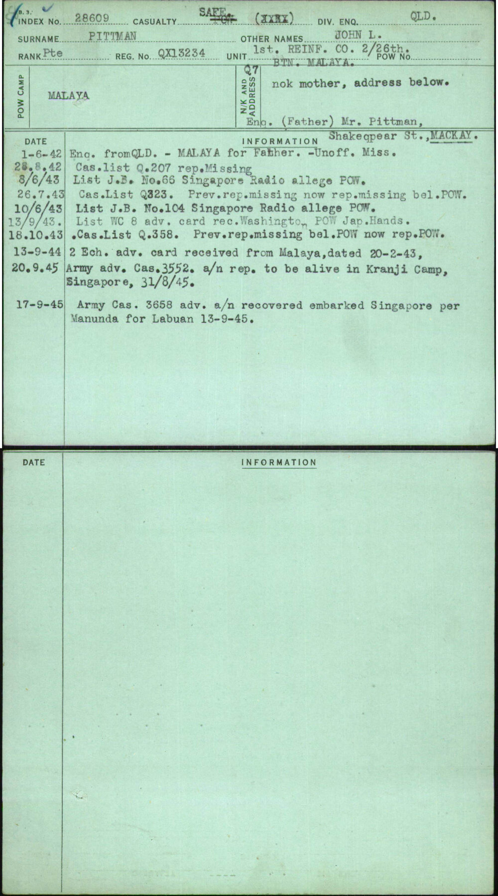 Pittman, John L, QX13234