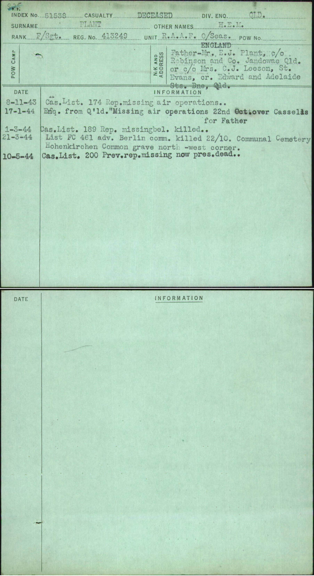 Plant, H E M, 413249