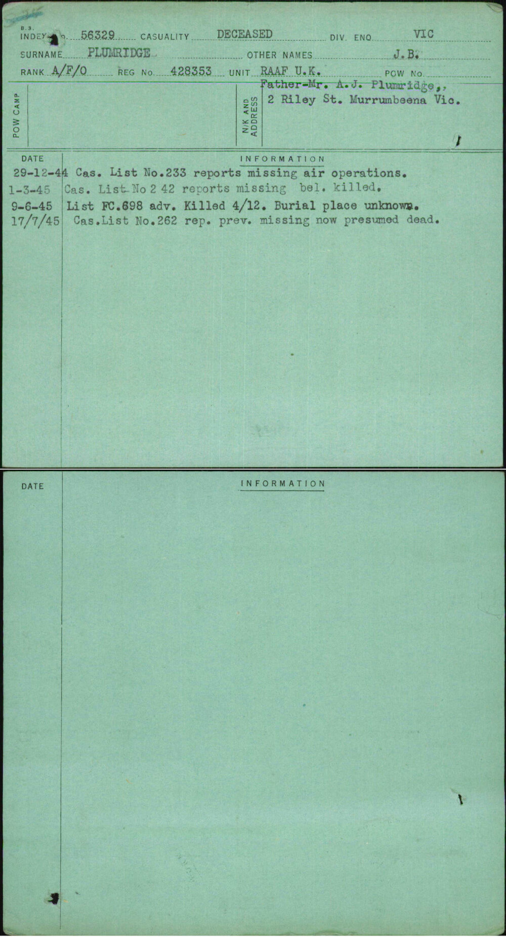 Plumridge, J B, 428353