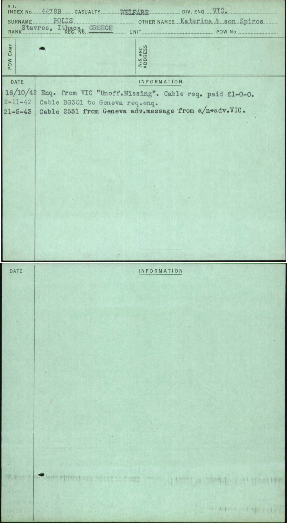 Polis, Katerina &amp; Son Spiros, [No Service Number]