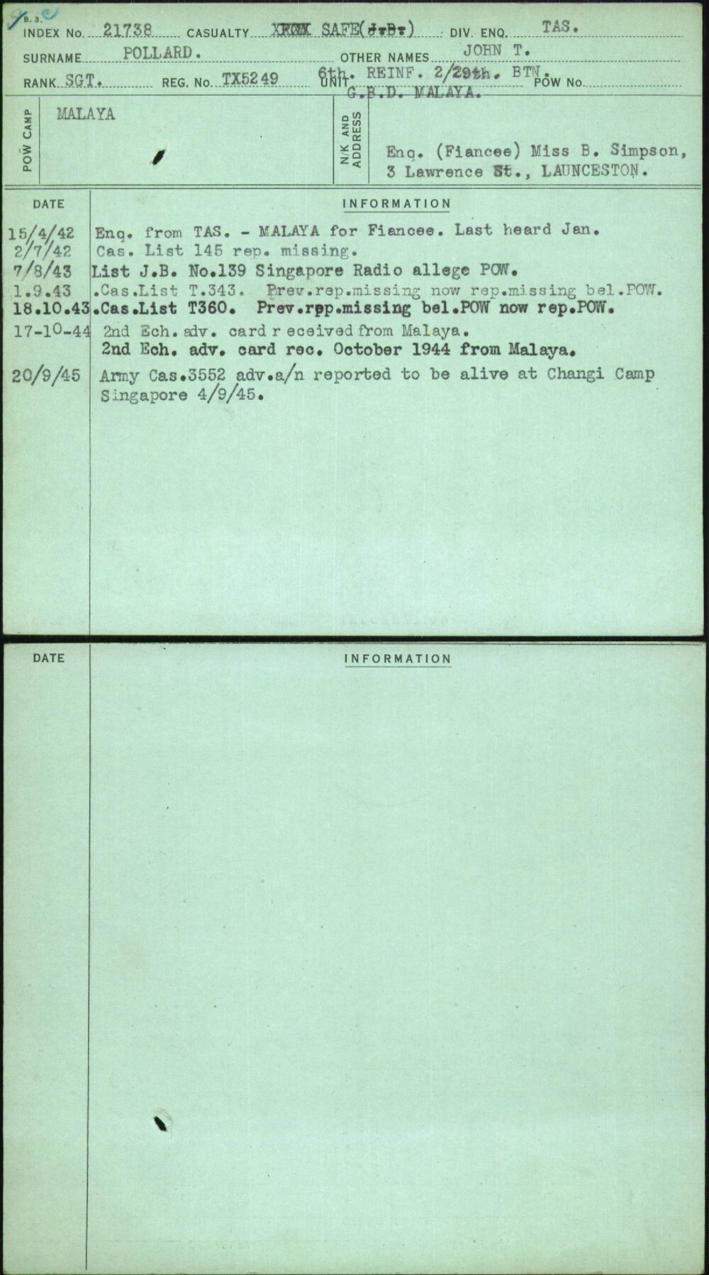 Pollard, John T, TX5249