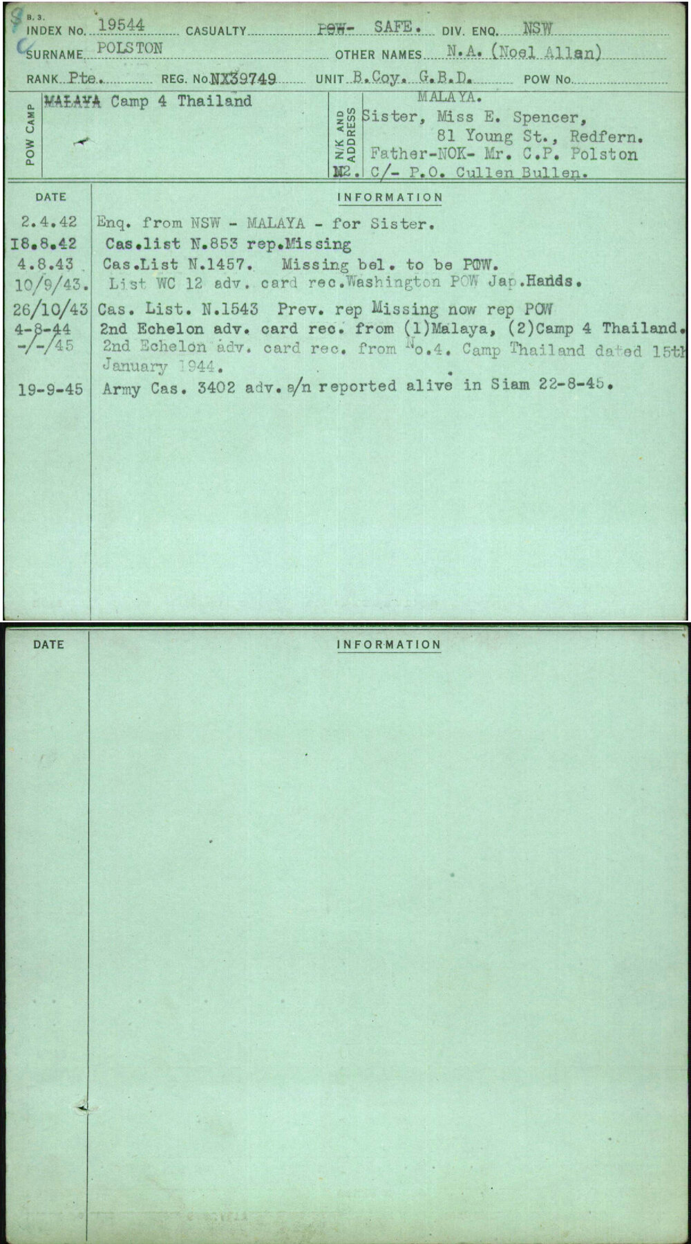 Polston, N A (Noel Allan), NX39749
