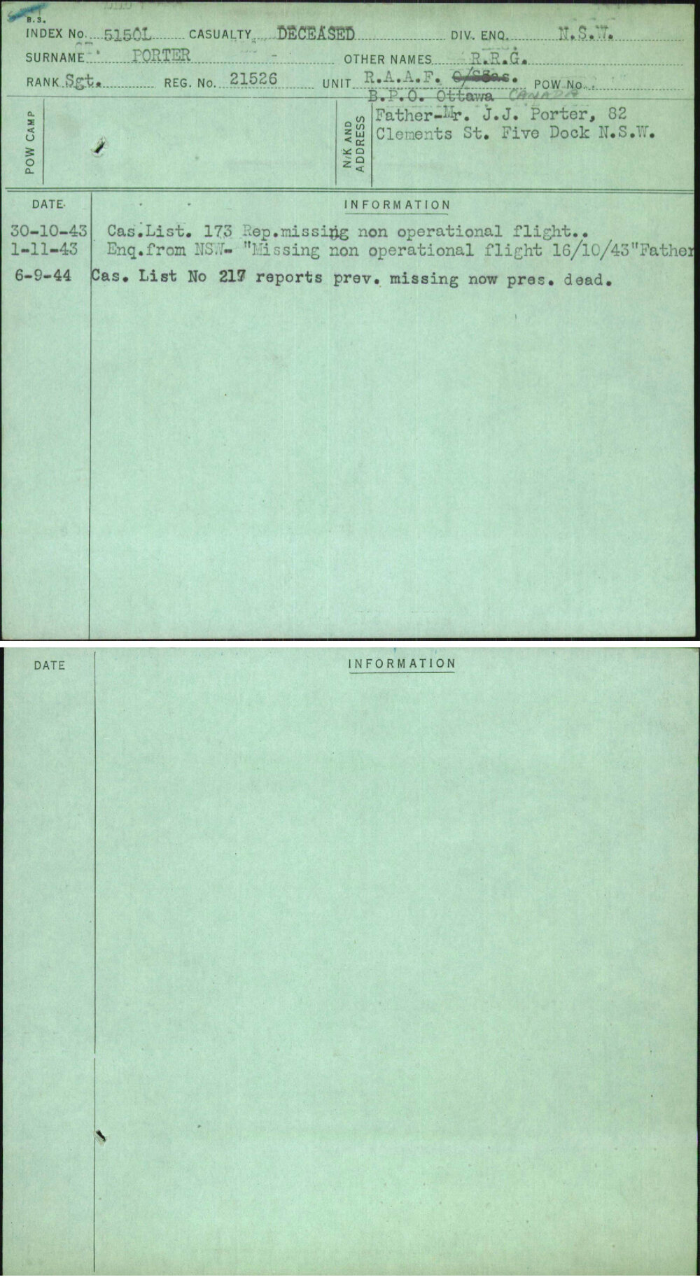 Porter, R R G, 21526