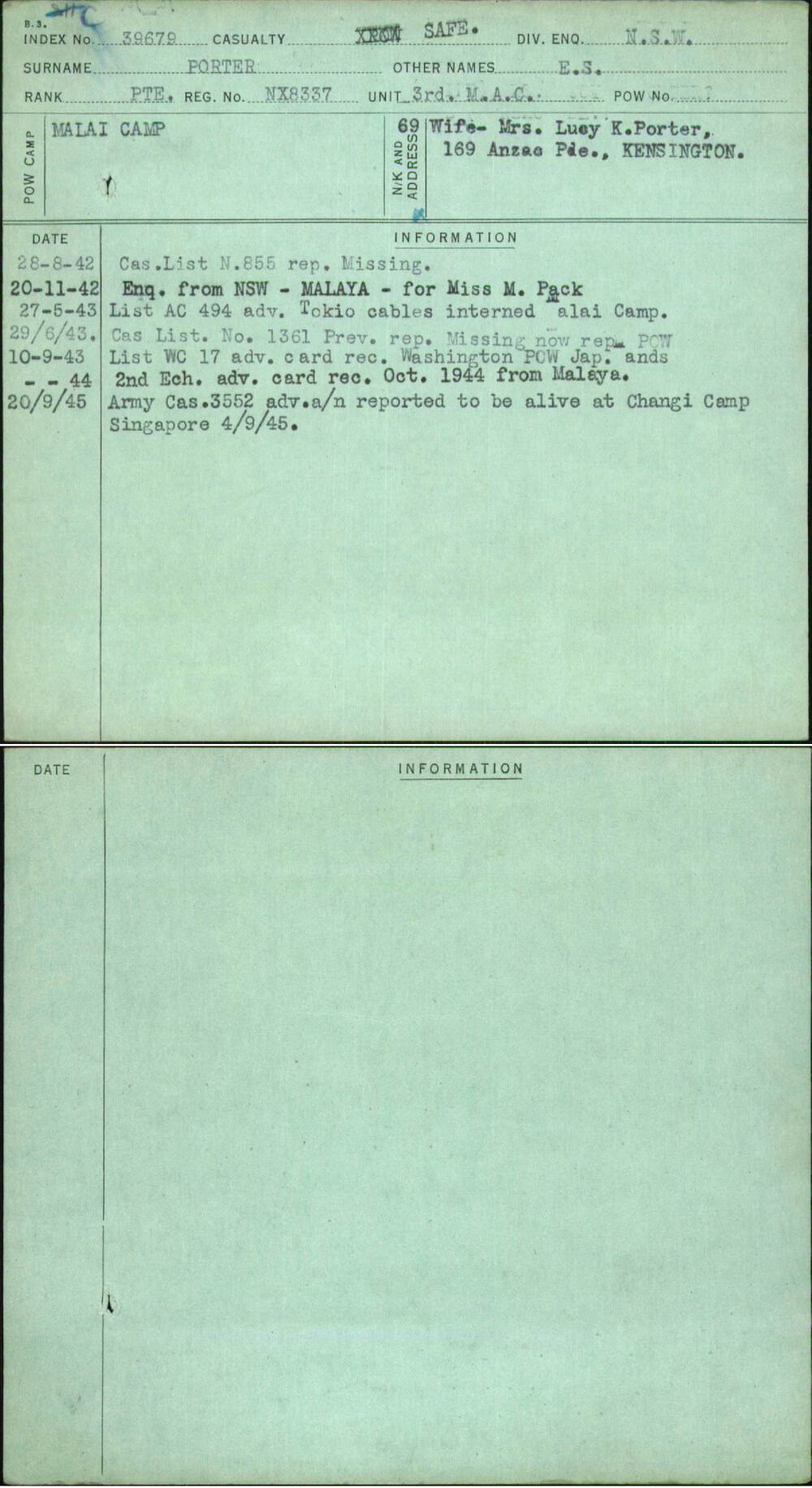 Porter, E S, NX8337