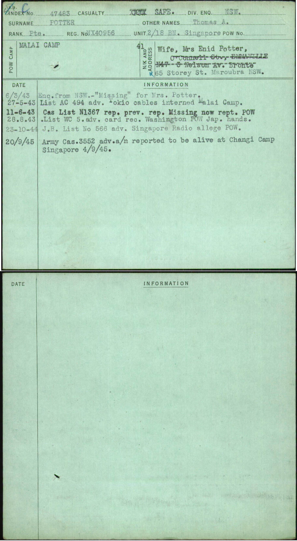 Potter, Thomas A, NX40956