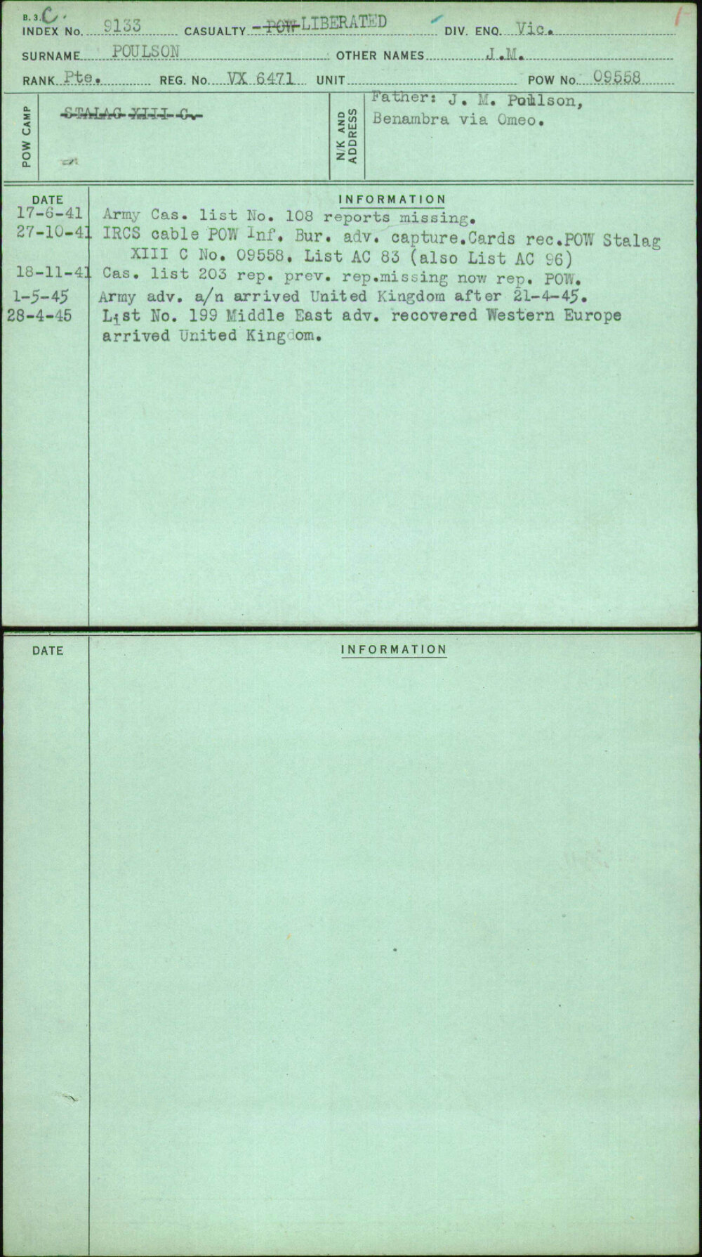 Poulson, J M, VX6471