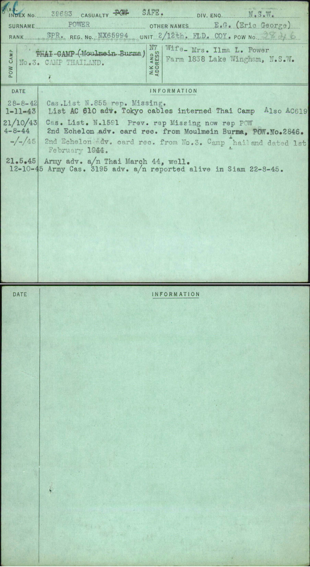 Power, E G (Eric George), NX65994