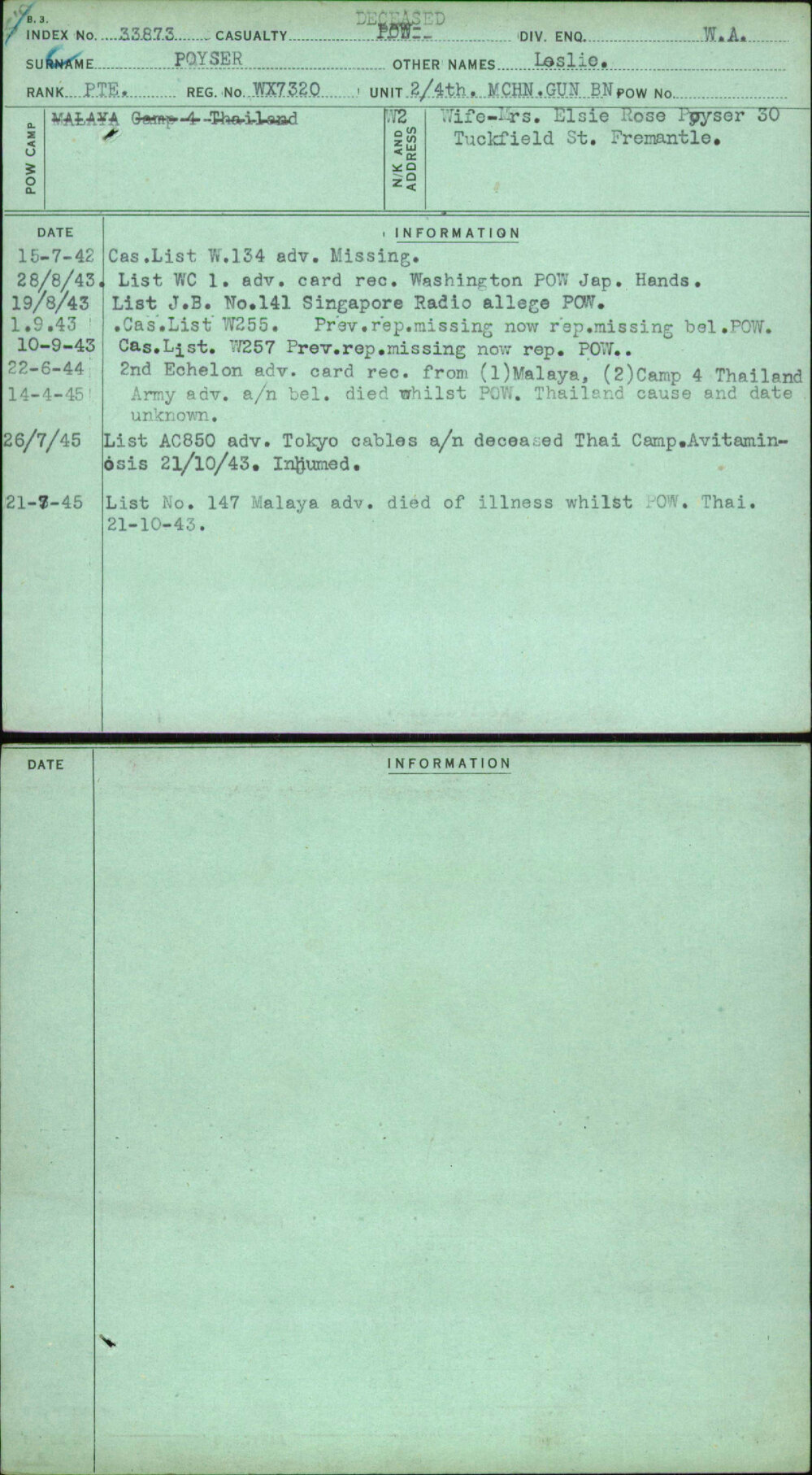 Poyser, Leslie, WX7320