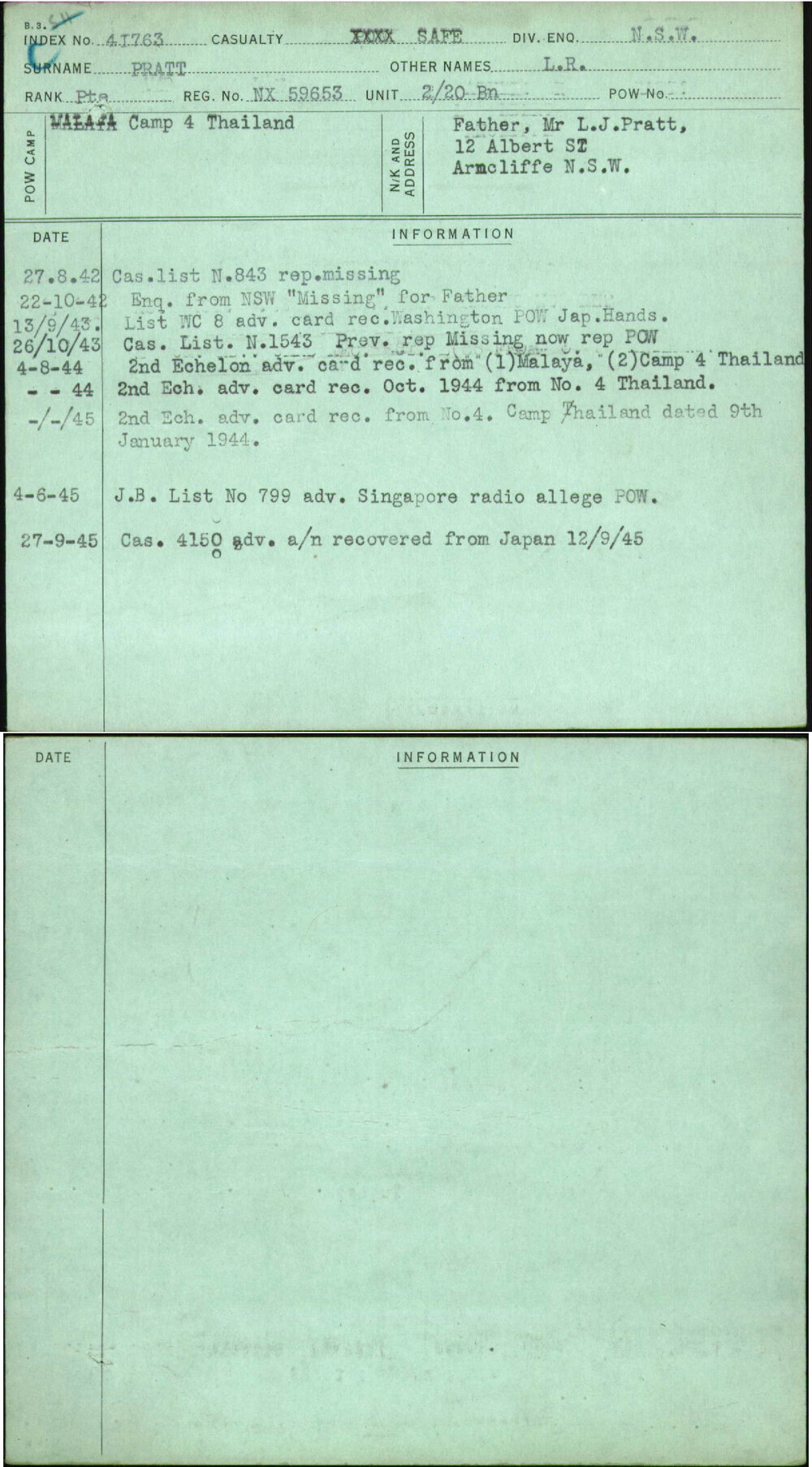 Pratt, L R, NX59653
