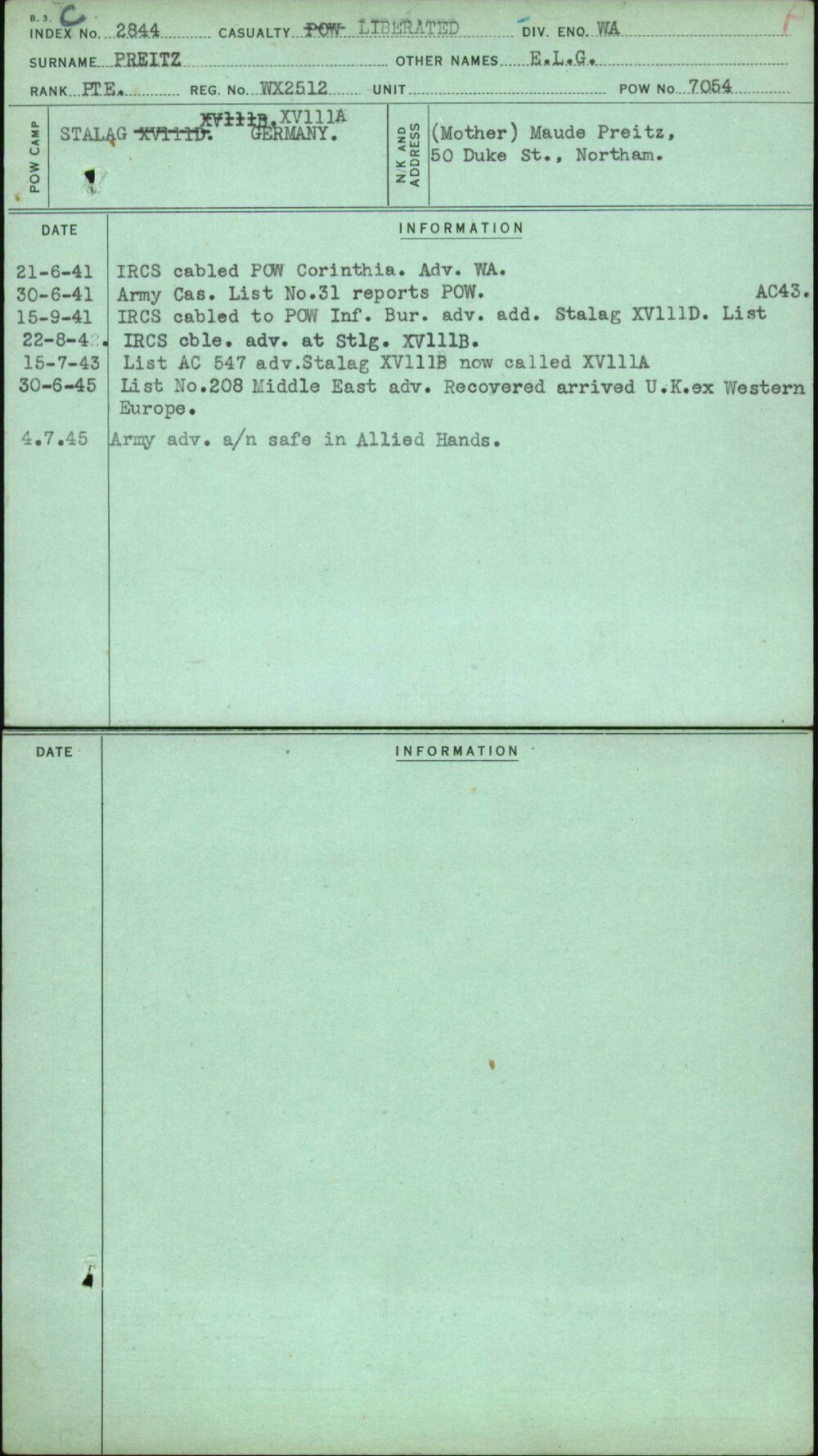 Preitz, E L G, WX2512