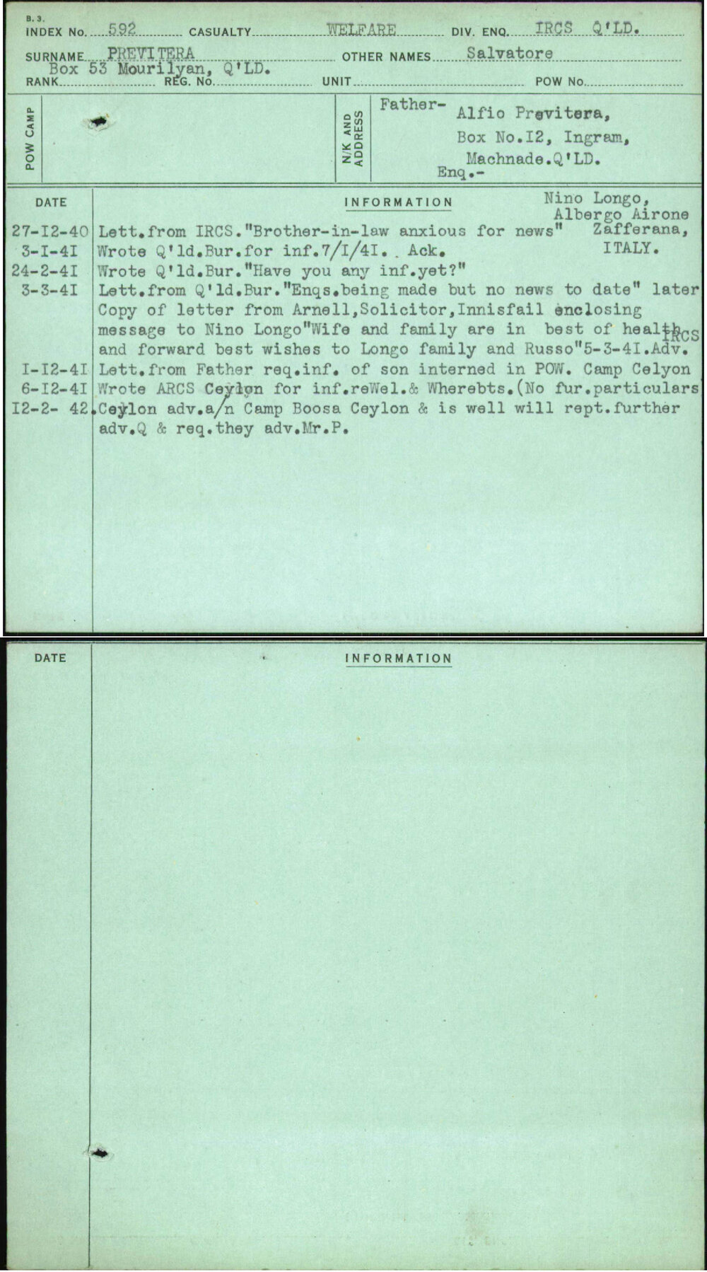 Previtera, Salvatore, [No Service Number]