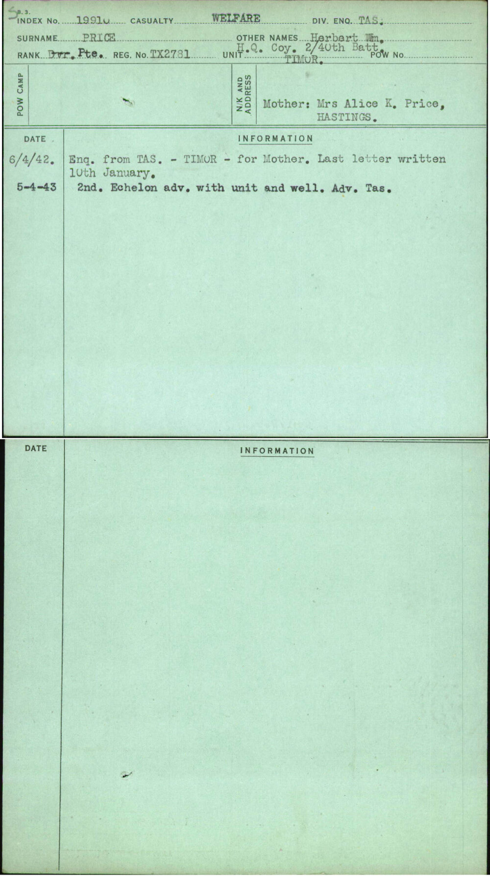 Price, Herbert Wm, TX2781