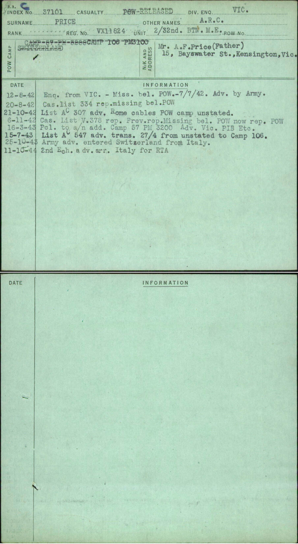 Price, A R C, VX11824