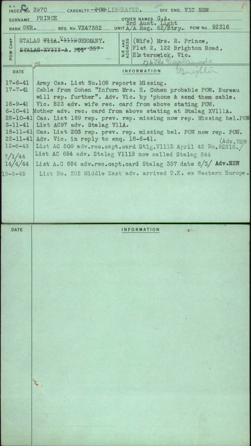 Prince, G A, VX47382