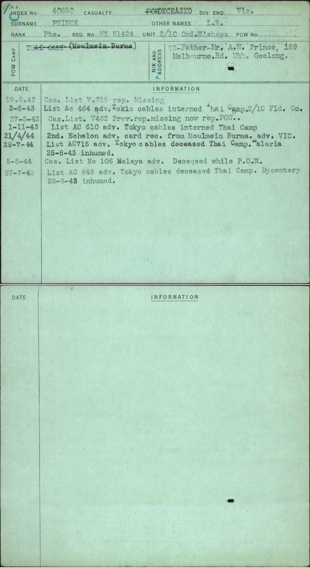 Prince, L R, VX51424