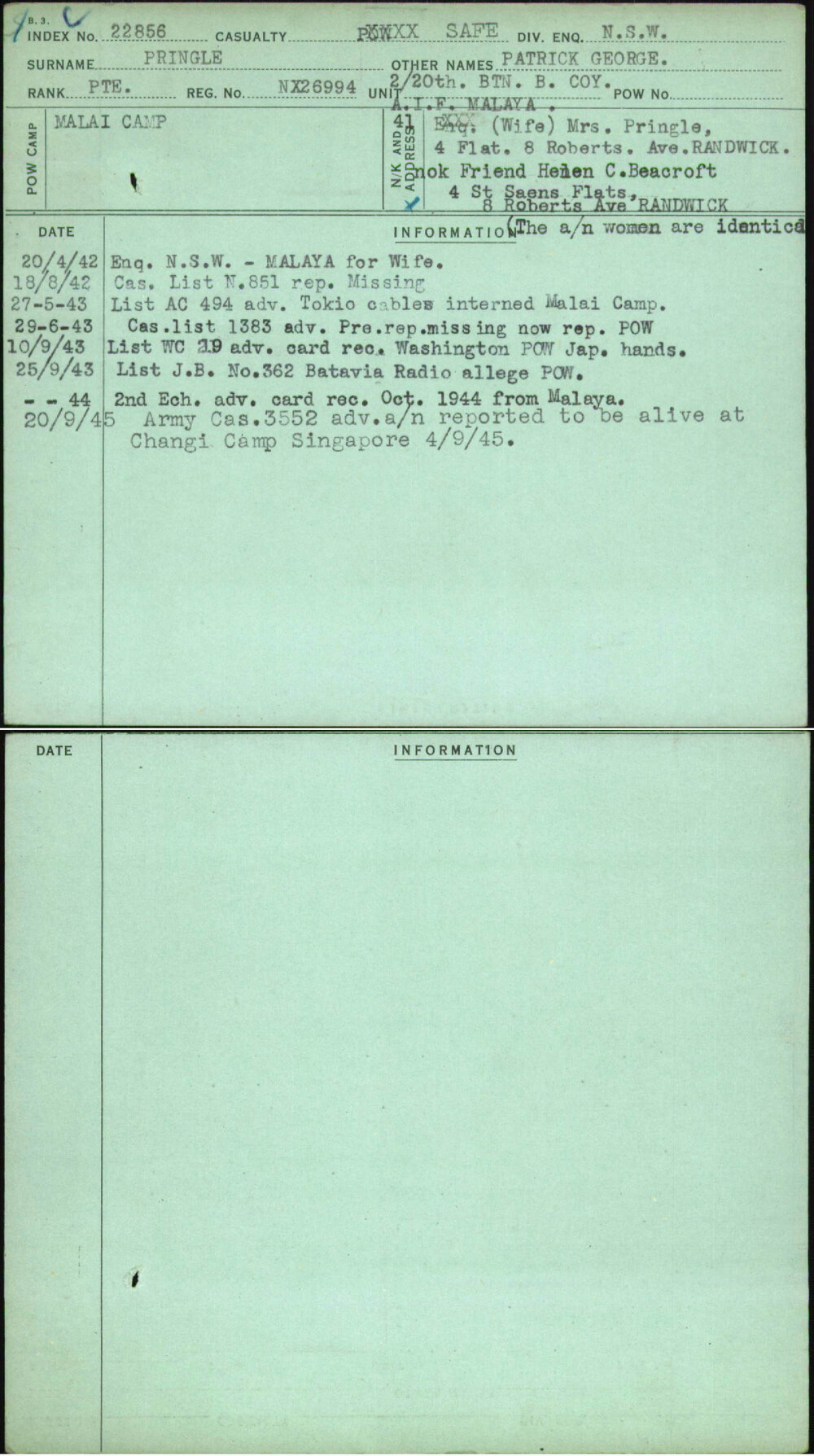 Pringle, Patrick George, NX26994