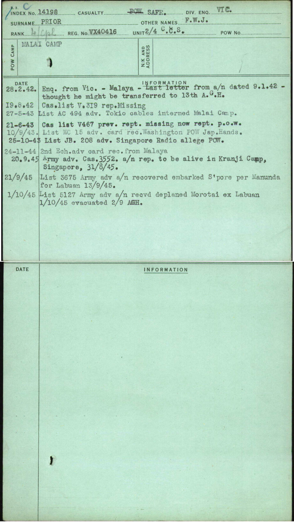 Prior, F W J, VX40416