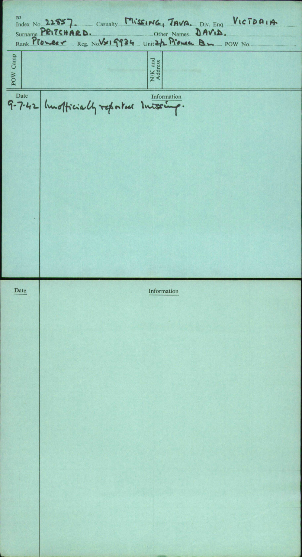 Pritchard, David, VX19934