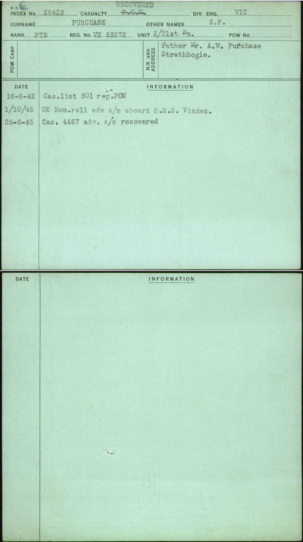 Purchase, S F, VX53272