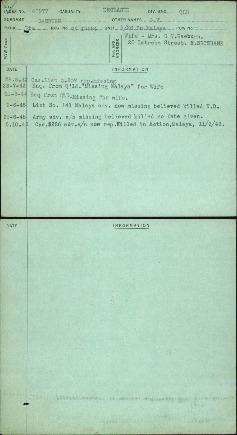 Raeburn, G V, QX13584