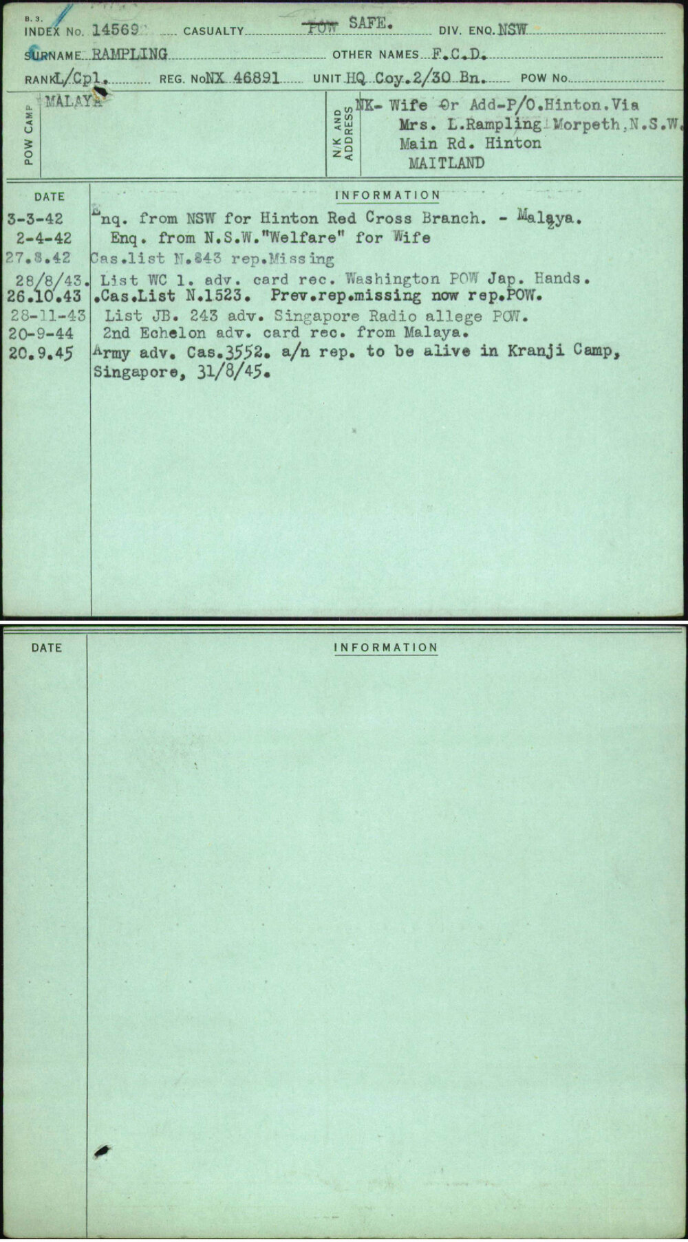 Rampling, F C D, NX46891