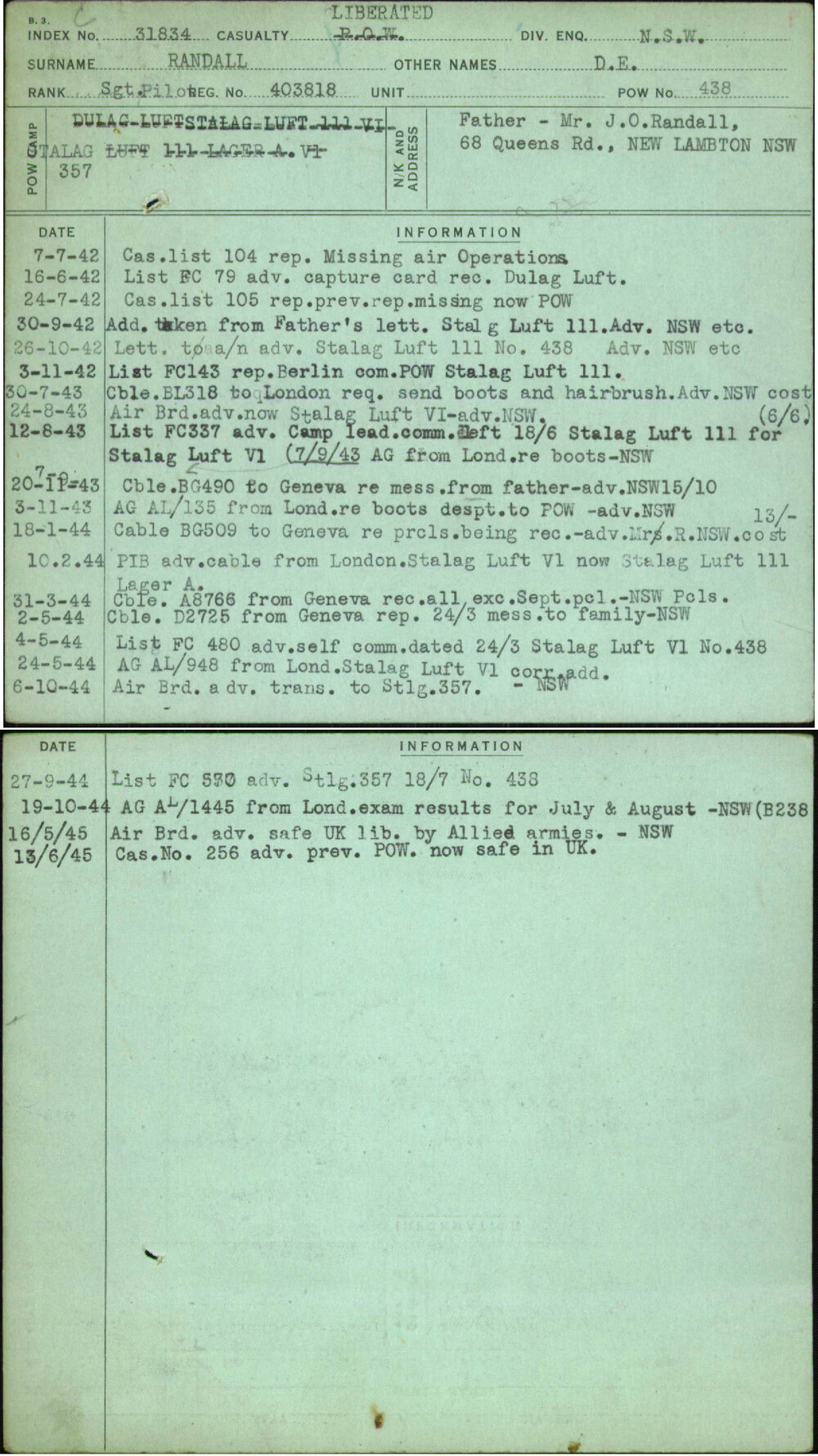 Randall, D E, 403818